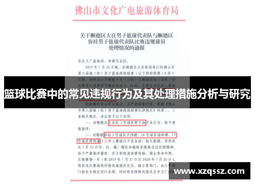 篮球比赛中的常见违规行为及其处理措施分析与研究